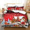 UGZDEA Weihnachts Bettwäsche Set, 3D Christmas Bettwäsche-Set Mit 2 Kissenbezügen, Weihnachtsmann, Weihnachtsbaum, Hirsche, Weihnachten Geschenk Für Teenager (D, 135x200cm)