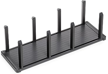 Emuca - vertikaler Tellerhalter für Schublade, 159x468 mm, Grau anthrazit, Aluminium und Kunststoff