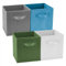 EZOWARE Aufbewahrungskörbe Faltbare Würfel-Aufbewahrungsboxen, 4er-Set, Faltbare Aufbewahrungsbox für Kleinkinder, Kinderzimmer, Zuhause, 26,7x26,7x28cm / Gemischte Farbe