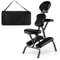 HOMASIS Faltbarer Massagesessel, Massagestuhl 110-120 cm höhenverstellbar, tragbarer Massagestuhlpaket mit Tragetasche, Therapiestuhl aus Oxford-Stoff, 55 x 48 x 120 cm (Schwarz)