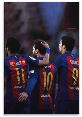 Poster auf Leinwand, Motiv: Legendärer Fußballspieler MSN 15, 16, 60 x 90 cm