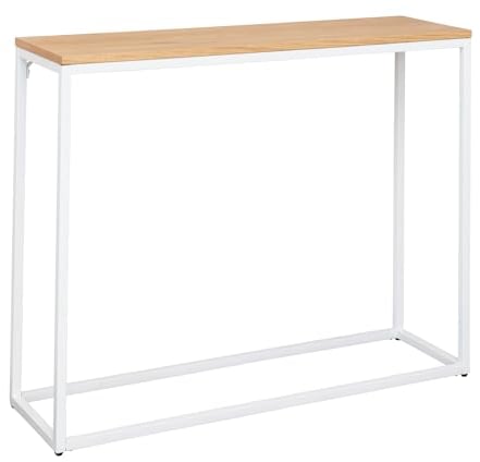 Terra Home Konsolentisch Flyn - Weiß, 100x30x80 cm, Holz, Skandi, Modern, Konsole für Flur oder Wohnzimmer