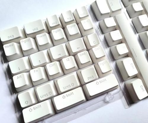 LZYDD Spacebar Enter Shift Ctrl Backspace Arrow ESC PBT Backlit Keycaps for Corsair K63 K65 K68 K70 K95 / Razer 104x / Logitech G710 G610 MX switches Mechanical Keyboards (White)