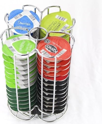 Wrobic Coffee Capsule Holder Compatible with Tassimo Capsules, 360° Rotatable Coffee Capsule Stand for Storing 52 Coffee Capsules Tassimo, Non-Slip Capsule Dispenser, Coffee Pad Holder