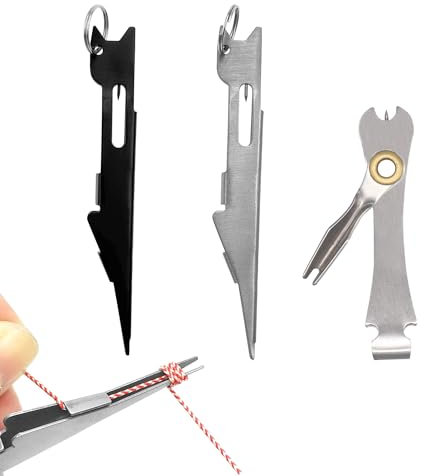 Auswalar 3 PCS Fishing Knot Tying Tool,Line Cutter,Fishing Quick Knot Tool Fly Fishing Angler Accessories Nail Knot Tying Tool for Hooks,Lures and Line