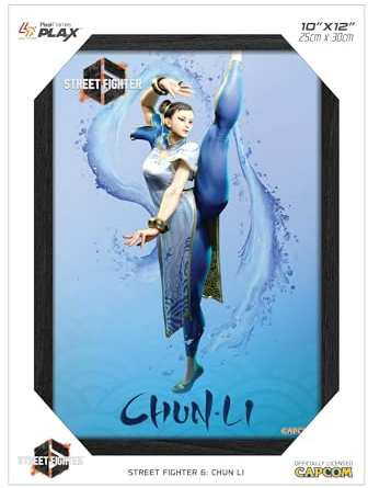 Level Up Labs Pixel Frames PLAX: Street Fighter 6: Chun-Li – 3D-gerahmtes Linsenraster-Poster, 25,4 x 30,5 cm