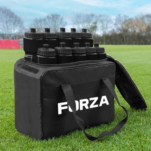 FORZA 10 Water Bottles (750ml) & Carry Bag Set │ 10x Bottle Capacity │Must Have Travel Essentials (Black)
