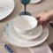 Karaca Ria New - Vajilla de 39 piezas para 12 personas, color gris – Elegante conjunto de vajilla de porcelana con 12 platos llanos, 12 platos hondos, 12 cuencos, 2 platos ovalados pequeños y 1 gran