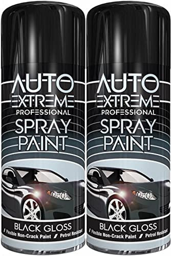 Z&A - Black Gloss Spray Paint 400ml - Glossy Finish Quick Drying Automotive Cans - Long Lasting Smooth Application - All Purpose Aerosol Indoor & Outdoor Spray Paints - For Metal, Wood & Plastic (2)
