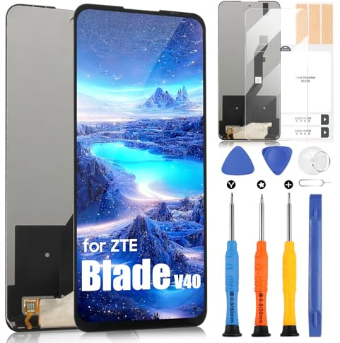 LCD Bildschirm für ZTE Blade V40 9045 LCD Display Touchscreen Montage Ersatz Bildschirm Handy Glas Digitizer mit Reparatur Kit (Schwarz, 6,67 Zoll)