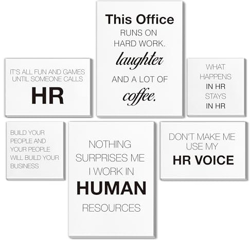 HR Office Decor Human Resources Office Artwork Wall Decor Modern Human Resource Poster Set of 6 Framed Canvas Funny HR Gifts