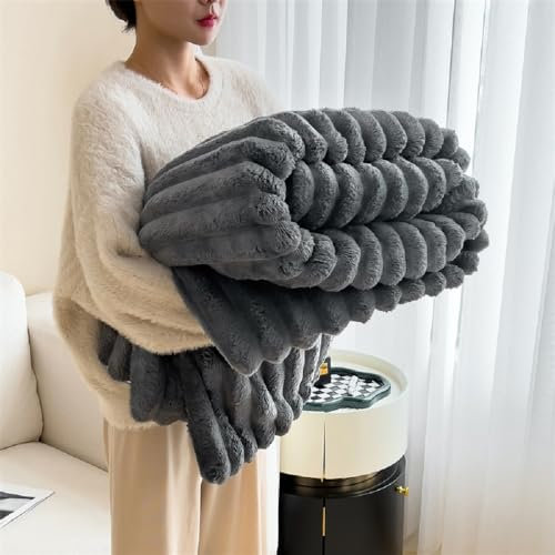 Luofanfei Kuscheldecke Wohndecke 200x220 Grau Dunkelgrau Anthrazit Plüsch Samt Decke Kuschelig Warme Flauschige Fleecedecke Bettüberwurf Couchdecke Tagesdecke Sofadecke Blanket Für Schlafzimmer Büro