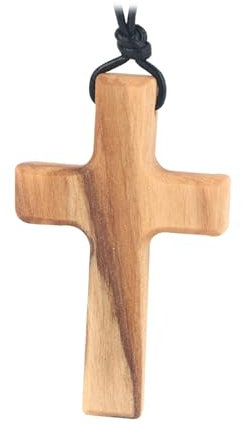 APLVFFZH Olivenholz Kreuz Halskette, Holz Kreuz Kruzifix für Hochzeit, Geburtstag, Alle Altersgruppen
