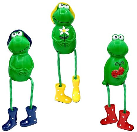 ANYUANKW 3 Stück Deko Garten Frosch Figuren Frösche Gartendeko Tiere Harz Frosch Gartendeko für Außen Gartenfigur Gartendekoration