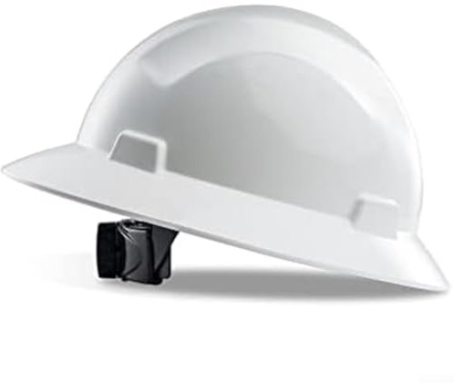 Eawfgtuw Casco de seguridad ligero y resistente para obras de construcción - Diseño ABS tipo V con ajuste fácil de ajustar (blanco)