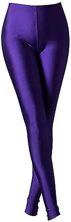 Generico Leggings Vita Alta Pantaloni Imbottiti da Donna Pantaloni da Yoga Elastici a Vita Alta Casual Lucidi per Le Donne Che Indossano Leggings Color Legging Termici Leggins (Purple, One Size)