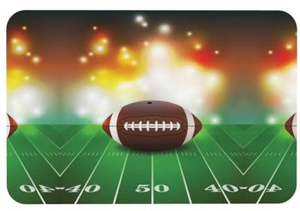American Football Ball On Grass Sports Diatomite Mat For Bathroom,Non Slip Area Rugs,Quick Drying Mat For Kitchen Counter,Tub Floor Mat