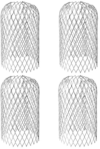 Tunejoy Fallrohrschutz Dachrinnenschutz Aluminium Regenrohrschutz Rinnensieb für Dachrohre Fallrohr für Runde Löcher von 50~100mm/2~4 Zoll 4PCS