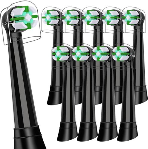 IO Aufsteckbürsten Kompatibel mit Oral B iO 3 4 5 6 7 8 9 10 Series Zahnbürste Elektrische, 10er IO Zahnbürste Aufsätze Für empfindliches Zahnfleisch geeignet Schwarz