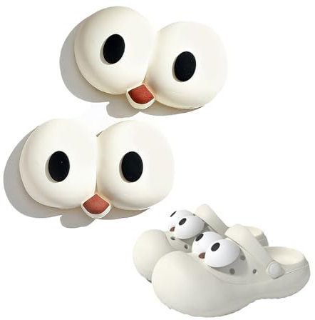 GWAWG 2PCS Big Eyes Shoe Charms, Big Eyes Shoe Charms for Girls Kids Adults Women Clogs Slides Sandals Gifts