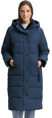 TOM TAILOR Damen 1047532 Puffer-Mantel mit abnehmbarer Kapuze