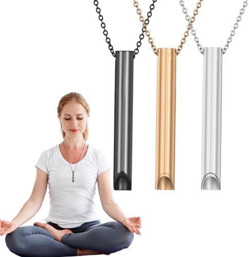 3PCS Anxiety Relief Necklace,Breathing Necklace,Mindfulness Anxiety Necklace,Breathing Exercises Necklace for Women Men Meditation Yoga Practice
