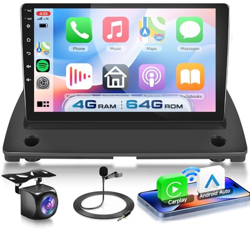 VECHTEL 4G+64G Android 15 Radio de Coche para Volvo XC90 2004-2013, 9 Pulgadas HD de Pantalla Táctil de Autoradio con Carplay Android Auto Inalámbrico GPS Wi-Fi USB Bluetooth 5.0 Radio FM RDS Cámara