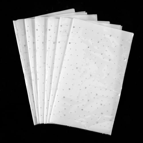 JJUNW 6 Bögen Strass Aufbügeln, Strass zum Aufbügeln Patches | Glitzernde Hotfix Aufkleber Flache Runde Transfers Aufnäher Patches für DIY-Basteln (2 mm, 3,5 mm)
