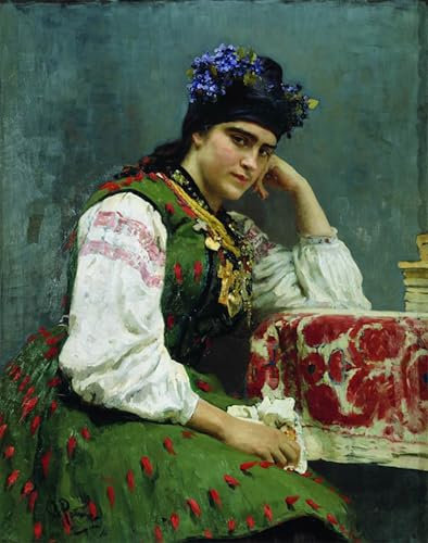 PMEFGJDPE Bekannt Poster Kunstdrucke Porträts Wandkunst Porträt Von Sophia Dragomirova Von Il'ya Repin Leinwand Ölgemälde für Heimtextilien 60x90cm
