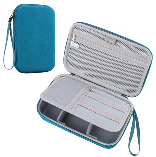 Teskyer Kabeltasche Organizer, Starre Schale, wasserdichte, Besserer Schutz, Großes Fassungsvermögen, Tragbar, Travel Essentials, Urlaub Must Haves, Dunkelgrün