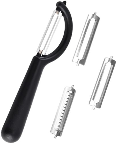 Sparschäler,Kartoffelschäler Ersatzteile,Schälmesser Küchenhelfer,Julienne Schäler,Peeler Microplane Universell,für Apfelschäler Spargelschäler Gemüseschäler,Ersatzklinge (Schwarz)