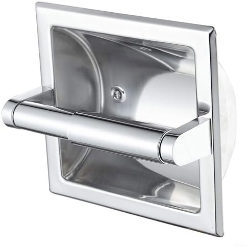 Eawfgtuw Toilettenpapierhalter Einbau-Toilettenpapierhalter Edelstahl für Papierrollenhalter in Wand Toilettenpapierspender Einsatz für Badezimmer mit Halterung