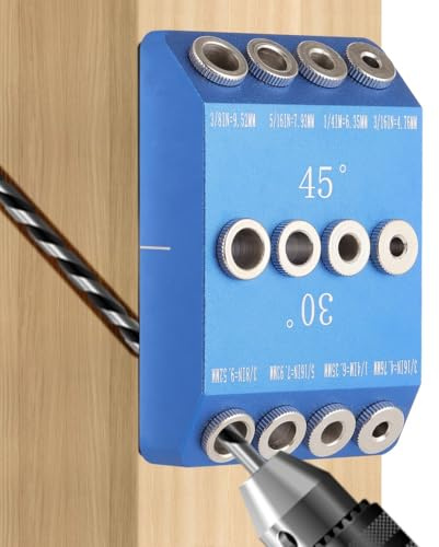 Kabelgeländer-Bohrschablone mit 30° 45° 90°-Winkeln, Holzpfostenbohrerführung für Terrassendielen, Treppengeländer, Aluminium- oder Stahlpfosten