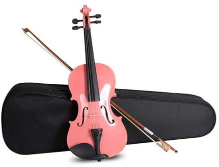 Violon Électrique Violon Rose Bleu Instrument À Cordes Professionnel 4/4(Pink)