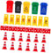 HANABASS 1 Ensemble D'Aides Pédagogiques pour Enfants Panneaux De Signalisation Petits Cônes De Signalisation Modèle De Barrage Routier Panneaux De Signalisation Cônes De