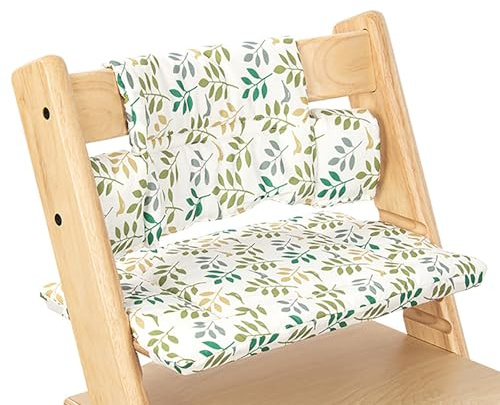 BOYIFEIJIE Sitzkissen für Tripp Trapp Hochstuhl, Weich Gepolstert, Leicht zu Befestigen, als Zubehör für Stokke Tripp Trapp, Erhältlich (Feuilles vertes)