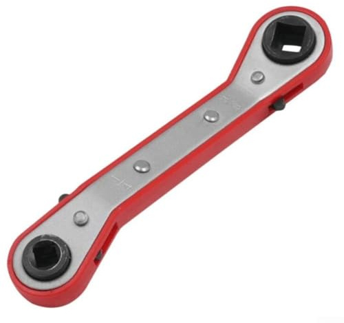 Doppelköpfiger Vierkant-Ratschenschlüssel, 10,2 cm, 3/8 Zoll, 5/16 Zoll, 3/16 Zoll für Kühlung und HVAC-Service, Karbonstahl mit Finish