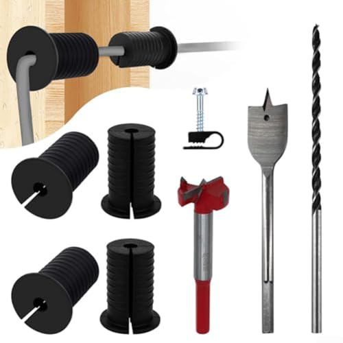 Cable Routing Kit, Cable Management with Wall Hole Protective Cable Rings and Network Cable Sleeve Covers(Gray)