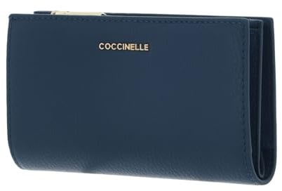 Coccinelle Leder Geldbörse Metallic Soft Wallet Deep Blue blau