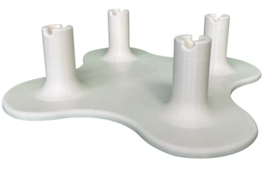 HunkyDorey3D for Kenwood Chef & kMix Bowl Tool Stand - 10mm Attachment Holder Organiser - Storage for Whisk, K-Beater & Dough Hook - Made in UK - Silver or White (White, Standard)