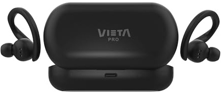 Vieta Pro Auriculares Inalámbricos con Bluetooth 5.4, Control Táctil y Ajuste Deportivo. Cascos con Micrófono y Batería 22h. Auriculares Botón Resistentes al Agua con Caja de Carga | Action 2