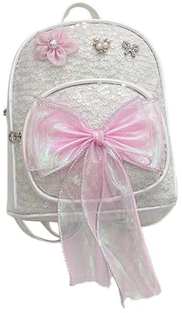Generisch 2026 Stylischer Kinderrucksack für die Schule, Accessoire mit Pailletten-Design, ideal für Kindergarten Freizeitaktivitäten, langlebige funktionale Kindertasche (White, One Size)