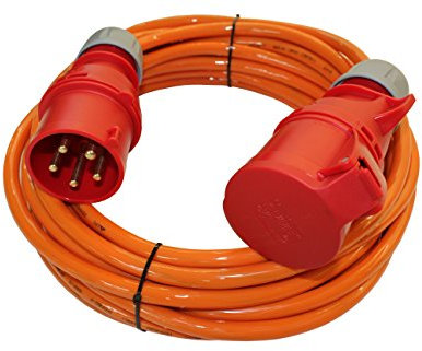 netbote24 maxgo CEE-Starkstromkabel Kraftstromkabel Verlängerungskabel Panzerkabel Pur 5P H07BQ-F 5x2,5mm² 400V 32A Stecker Flexibles für Außenbereich IP54 20m
