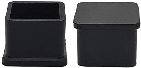 Flyshop Lot de 4 Embouts carrés en Caoutchouc antidérapant pour Pieds de Chaise, de Table, de 30 x 30 mm (3,0 x 3,0 cm), Noir