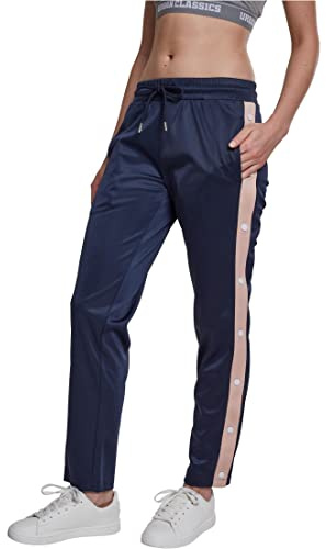 Urban Classics Damen Sporthose, Jogginghose mit Knöpfen, Navy/Lightrose/White, XS