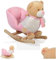 Plüsch Schaukeltier Bär rosa WJ-635 mit Handgriffe aus Holz ab 12 Monate
