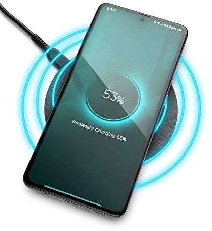Encased Samsung Wireless Charger Galaxy Note 10 Plus/Ultra / 20 / S10 /S20 / S21/ S22 / S23 Charger Quick Charge 3.0 Wireless Pad - Fast Charging Qi Enabled (Case Compatible Design) (Black)