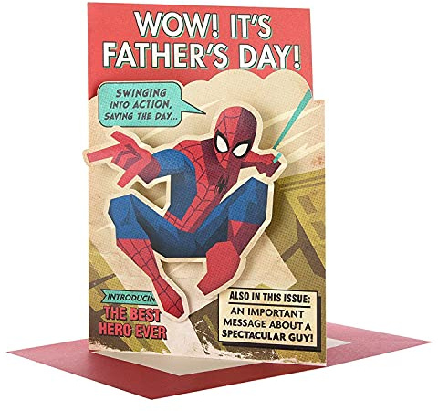 Hallmark 25488638 Spiderman Father's Day Card Best Hero Ever - Medium