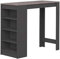 TEMAHOME Aravis Mesa Bar con Almacenamiento, Tablero de Partículas de Melamina, Negro (Efecto Cemento), 115 x 50 x 102.7 cm
