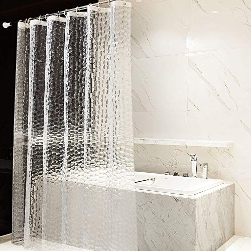 OTraki Tenda Doccia 180 x 200 cm, Tenda Doccia Antimuffa di Spessore in Eva Tenda Bagno Effetto 3D Trasparente Tende Doccia Lavabile Tende Vasca Bagno Ecologiche con 12 Ganci